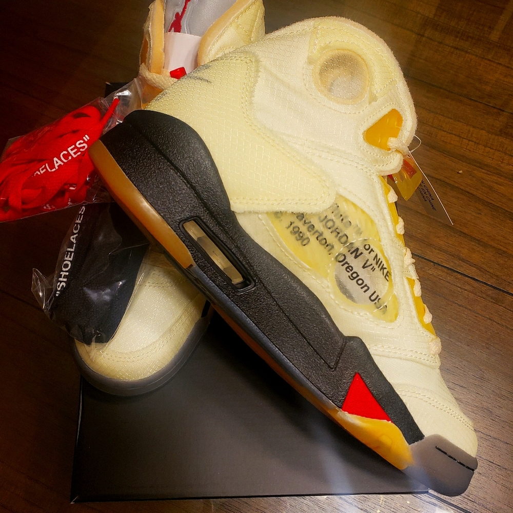 Air Jordan 5 x Off-White "SAIL" size 6.5